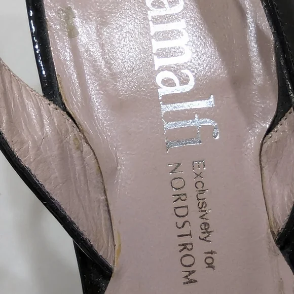 Amalfi Nordstrom Black Tuxedo Slingback Heels - Picture 8 of 10